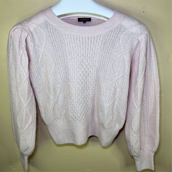 1. State Midnight Garden Women's Cable Knit Crewneck Pullover Sweater Size Small - Picture 2 of 6